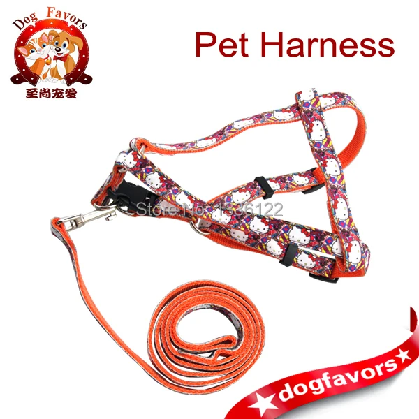 HelloKittyPetHarnessLeashesCutePatternOrangeDogHarnessesand