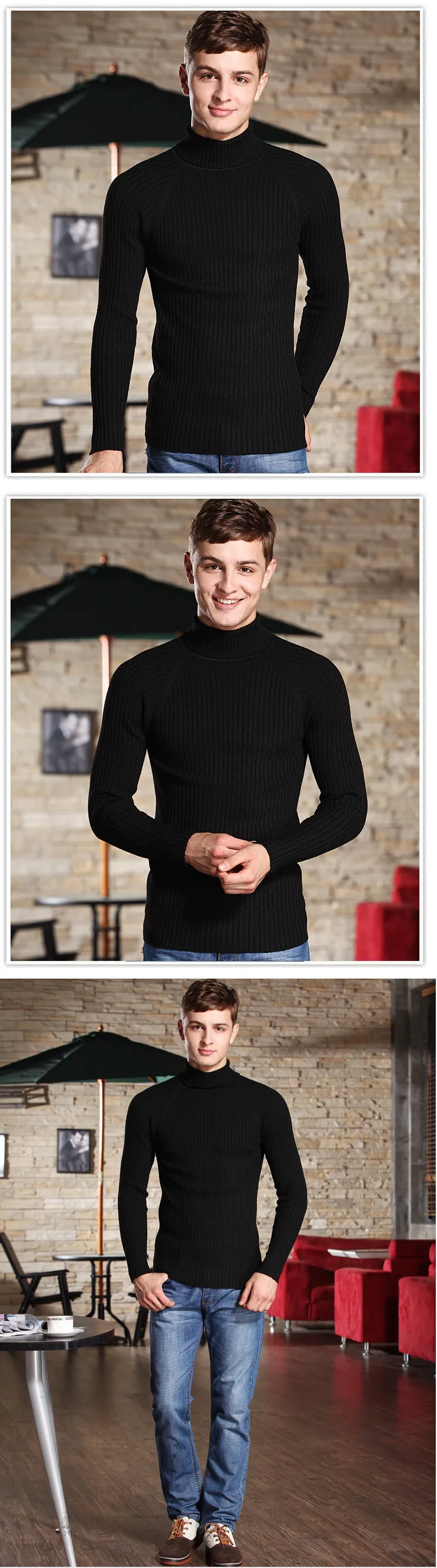 ZOEQO осень зима новые мужские свитера Модные водолазки с длинным рукавом Тонкий хлопковый пуловер, мужской толстый кашемировый свитер
