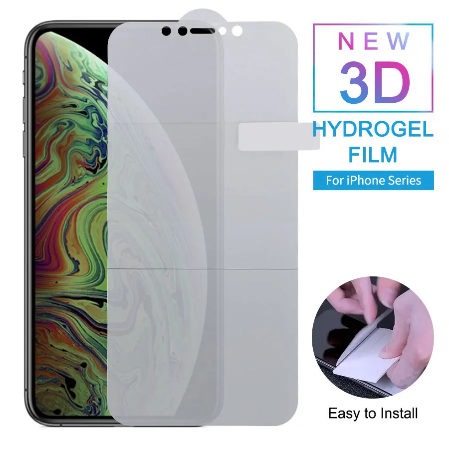 

Full Screen Hydrogel Film for iPhone 8 7 6 6s X XS Max Plus Protective Film Cover for iPhone XR Protector Film Sticker Silicone