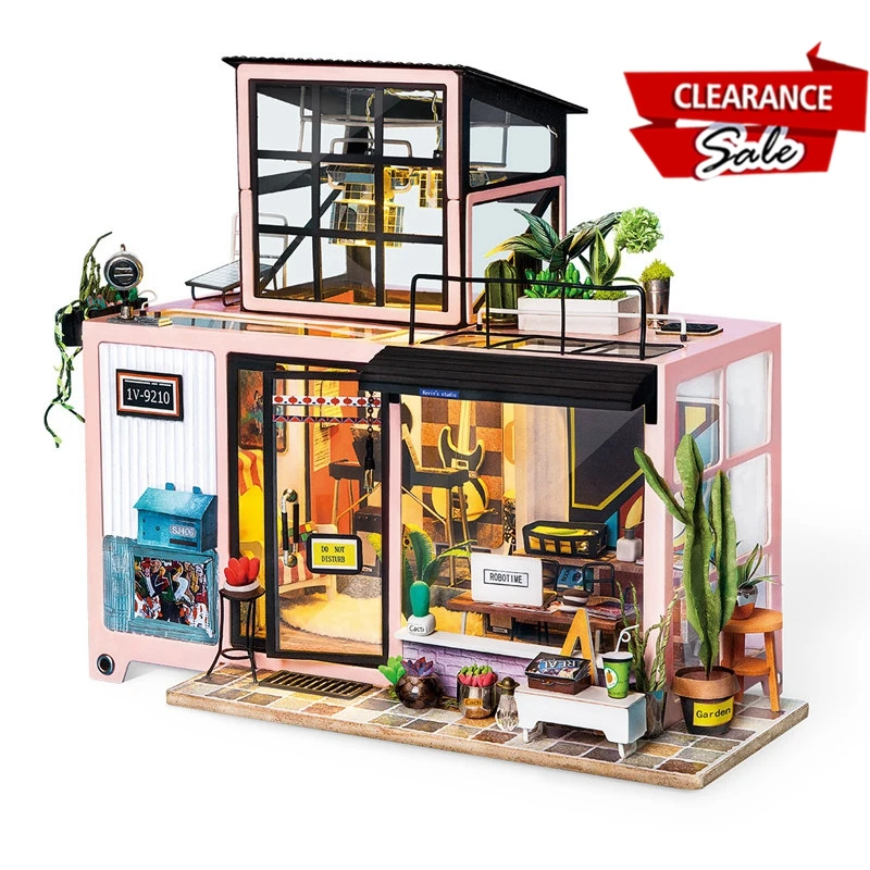

Europe Buyer Super Deal Robotime New DIY Kevin's Studio Children Adult Miniature Wooden Doll House Model Dollhouse Toy DG13