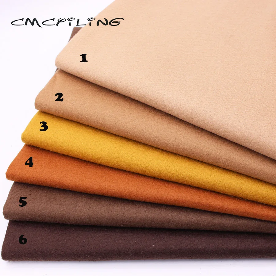 CMCYILING коричневая мягкая фетровая ткань для вышивки DIY Швейные куклы 1,2 мм толщина полиэфирная ткань 45*110 см