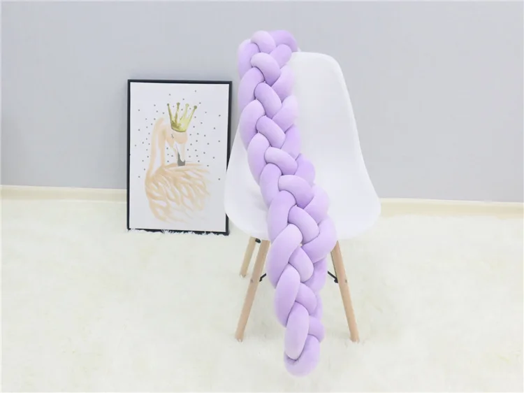 Feito à Mão Tecelagem de Pelúcia Decoração do Quarto Bebê Cama Pára-choques Quatro Dobras nó Longo Trança Protetor Berço Infantil Travesseiro 2 m 11 Mamãe e Bebê