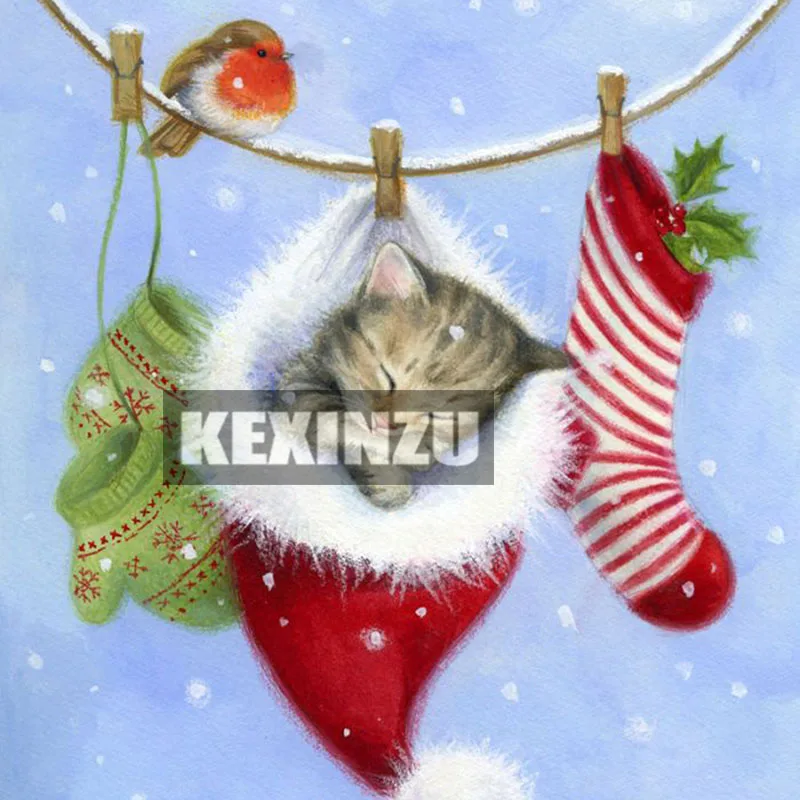 Рождественская открытка подарок 5D Diy Полная квадратная круглая алмазная живопись Вышивка мозаика мультфильм DP вышивка крестиком стикер BK - Цвет: 19