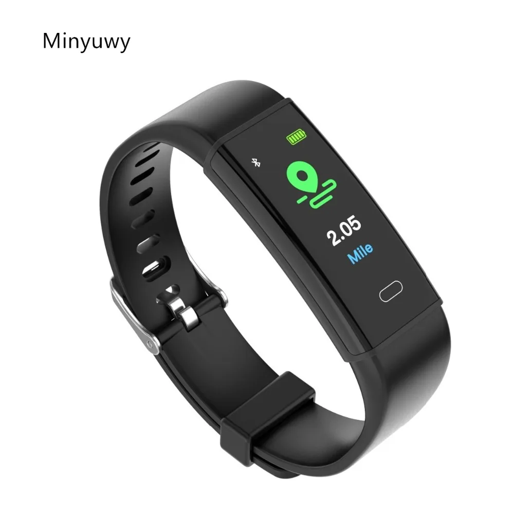 

Minyuwy Smart Band Blood Pressure Heart Rate Monitor Bluetooth Fitness Bracelet IP67 Waterproof Smart Watch for IOS Android