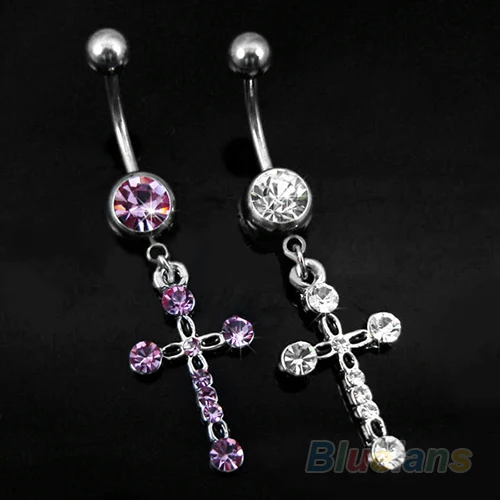 

Surgical Steel Cross Dangle Navel Button Bar Belly Ring Piercing Body Jewelry 2MXT