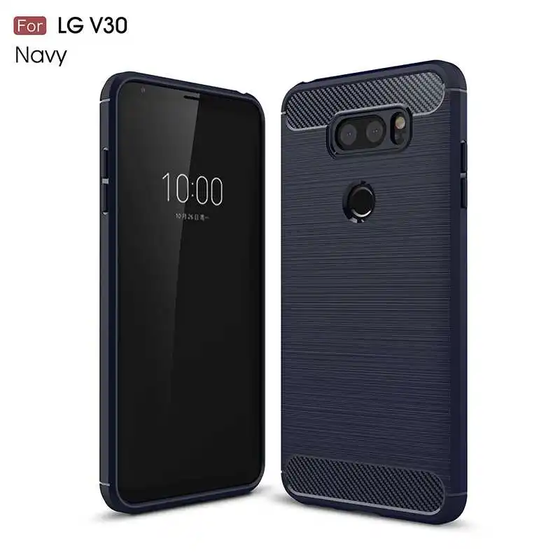 Модный противоударный мягкий силиконовый чехол Mokoemi 6," для LG V30, чехол для LG V30 Plus, чехол для телефона - Цвет: Navy Blue