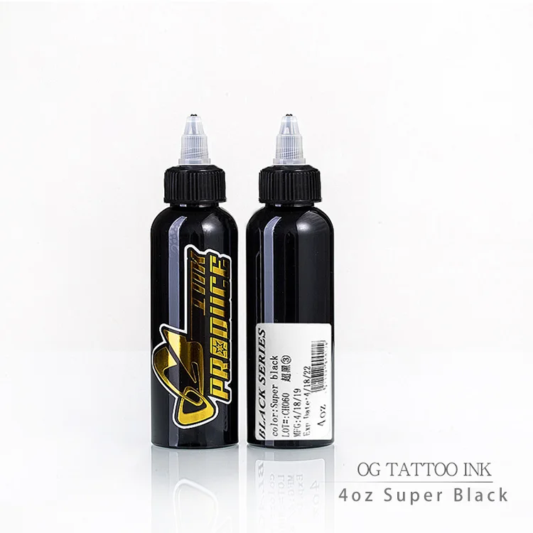 Og Tattoo Ink Set 4oz 120ml/bottle Black Tattoo Ink Dynamic Materials for Tattooing Permanent Makeup Pigment for Eyebrow Eyeline - Цвет: Super Black 4oz