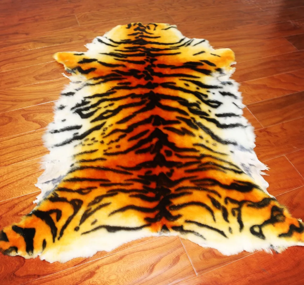 

Tiger Carpets Faux Fur Soft Blanket Fur Wool Decorative Modern Thong Living Room Bedroom Home Rectangular Floor Big Mat