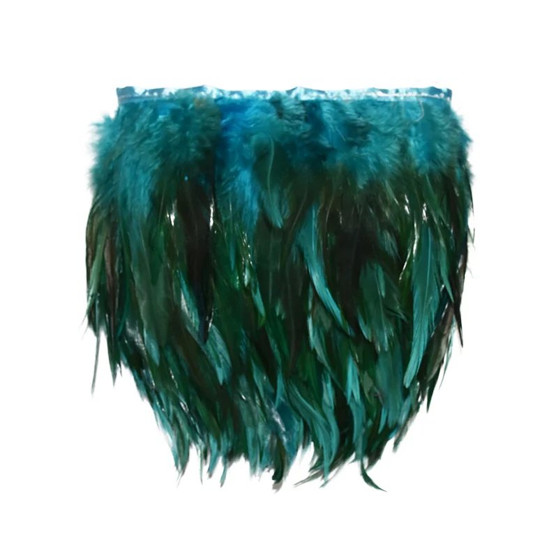 

2 yards/lot Chicken Tail Feather Ribbon Rooster Feather Belt Trim Fringe for DIY Costume Skirt Decoration Plume Strips IF87
