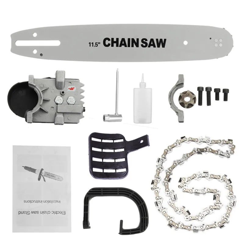 Koop Elektrische Haakse Slijper DIY Elektrische Zaag 11.5 inch Kettingzaag Beugel Set Hoge Carbon Staal Om Kettingzaag Houtbewerking Power Tool