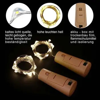 

9 Pcs 20 LED Light Spark Bottle Cork Rope Lamp for Christmas Holiday Party Decor TN99
