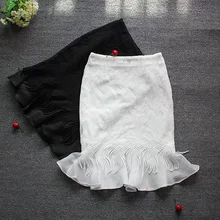 Модная женская сумка, бедра, кружевная юбка, высокая талия, слово, лист лотоса, шаг юбка, новые весенние и летние юбки