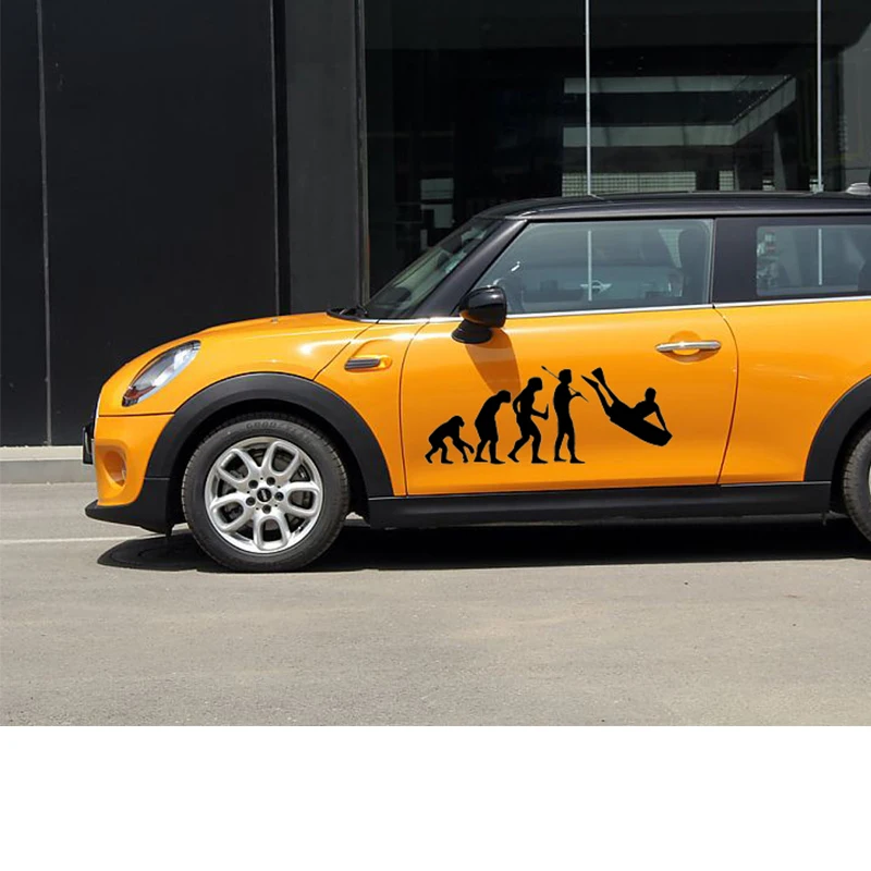58cm x 26.36cm 2 x Evolution Bodyboard Surfing Funny Graphical (one For Each Side) Car Window Door Sticker Vinyl Decal 9 Colors