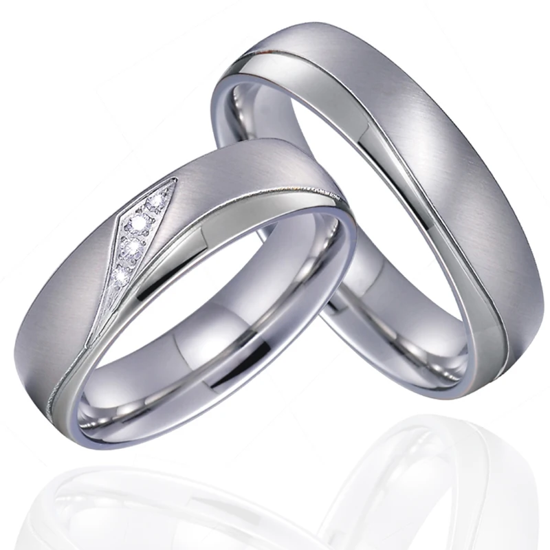 Mens Wedding Rings Pair Valentine Anniversary Gift Silver Color Alliances Jewelry Engagement Band Couple Rings for women