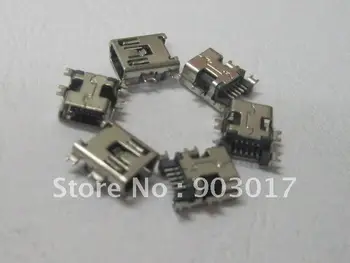 

Mini 5Pin USB Female Jack SMT Sinking Plates Connector NEW 100 Pcs Per Lot HOT Sale HIGH Quality
