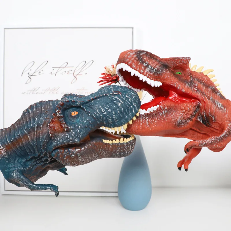 

Dinosaur Puppet Realistic Dinosaur Hand Gloves Vinyl Rubber Hand Puppet Soft Doll Children Story Gift