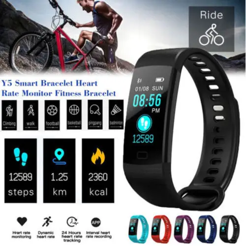 

Y5 Smart Watch Blood Pressure Heart Rate Monitor Sports Fitness Tracker Bracelet Hot Wristbands