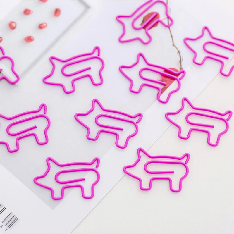 

Japanese Creative Pink Pig Series Metal Material Office Stationery and School Supplies 5PCS/Bag