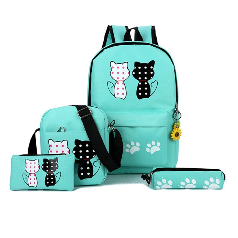 Sac à dos fille toile 4 pièces 16