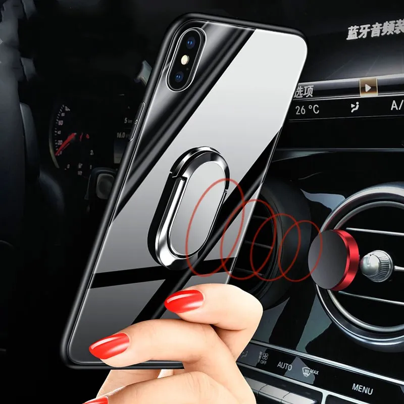 Чехол из закаленного стекла для iPhone XS Max XR 6 7 8 Plus роскошный магнитный