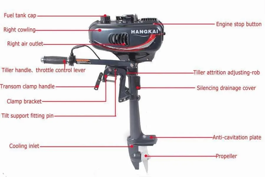 Дешевые лодочные моторы фабрики продажи дешевые Hangkai 2-х тактный двигатель 3.5HP лодочные моторы с водяным охлаждением