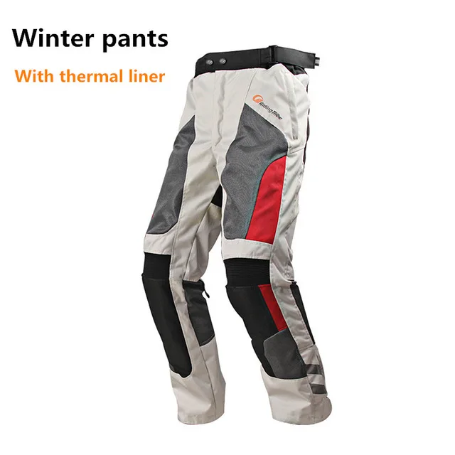 Мужские мотоциклетные штаны Лето Зима полный сезон мотокросса для верховой езды защита антиколлизия брюки с наколенниками - Цвет: 06