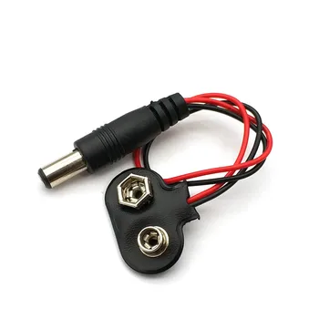 

10CM DC 9V 5.5*2.1mm Battery Button Power Plug For Uno