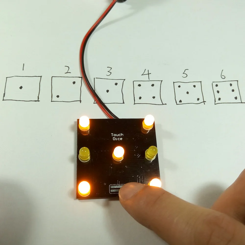 Набор для творчества наборы электроники для случайного количества светодиодный сенсорный кубик электронный набор с печатной платой 7 шт. светодиодный s