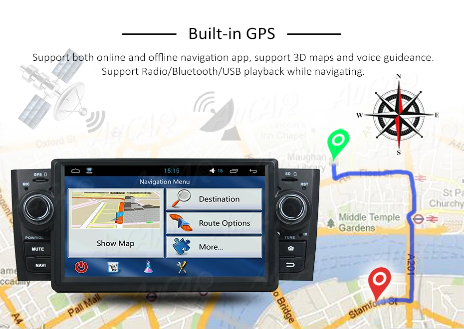 Discount Android 8.0 Car DVD Player for Fiat Linea Grand Punto Car GPS Multimedia System HD Bluetooth Radio WIFI FM AM RDS 4G AUX 1 Din 14