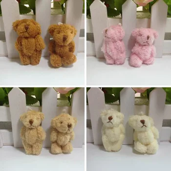 

Mini Soft Traditional Plush Long Wool Teddy Bear 4.5cm Party Bags/Gift/Wedding Favor/Baby Shower 12pcs