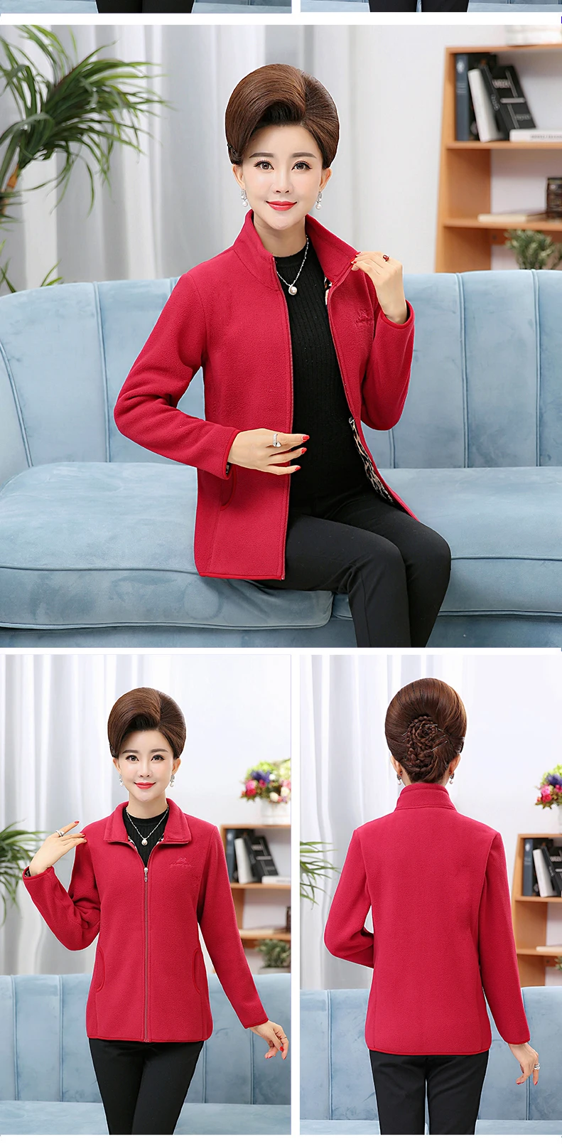 Winter Woman Fleece Jacket Lightweight Warm Coat Leopard Lining Women Stand Collar Outerwear Lady Polar Fleece Coats (9)