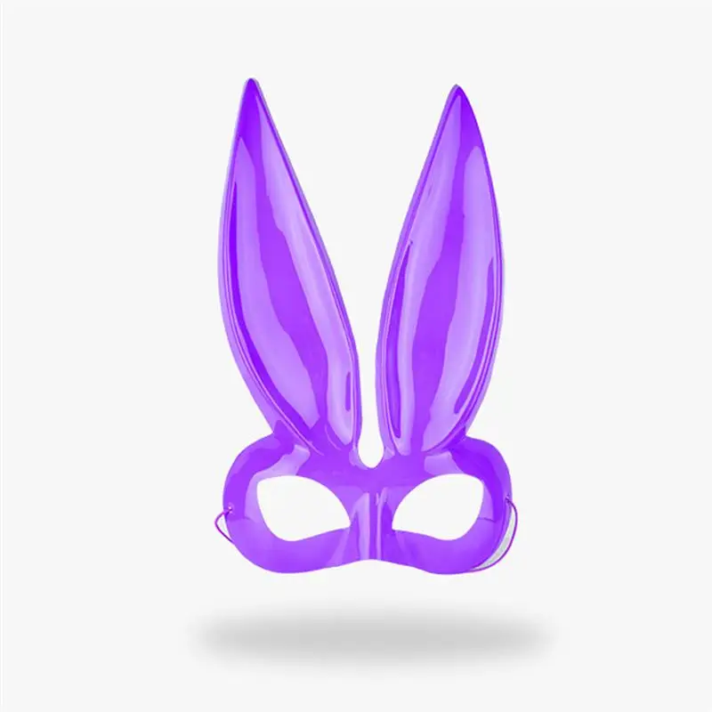Вечерние маскарадные маски кролика с длинными ушами; карнавальный костюм на Хэллоуин; черно-белая маска для Хэллоуина - Цвет: Purple