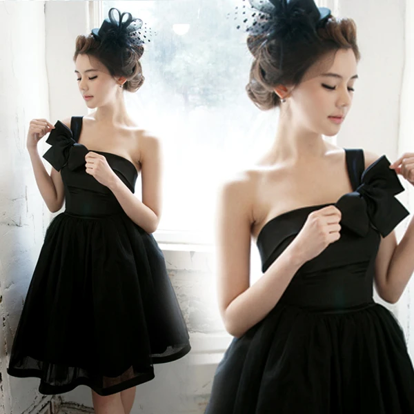 

Special Offer~Smart One Shoulder Bowknot Bridesmaid Dress/Unique Party Dress 237
