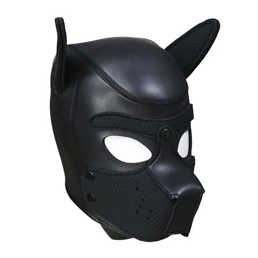 Мягкие латексные резиновые ролевые игры маски собаки щенка Косплей полная голова+ уши 10 цветов - Цвет: A1