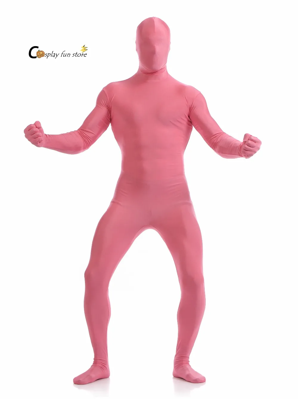 

2018 Free shipping Adult Full Body Spandex Lycra Zentai Suit Pink Tight Suits Pure Color Halloween Party Unitard Customized