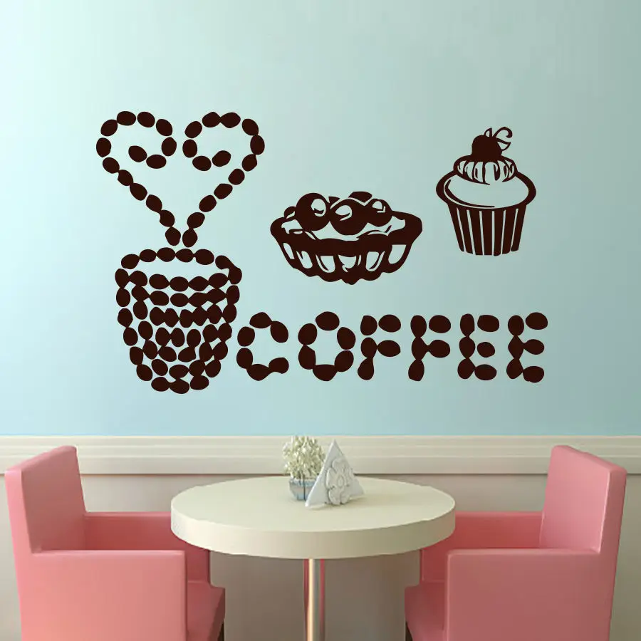 Wall Decals House Decal Vinyl Coffee Stickers Window Bedroom Cafe Art