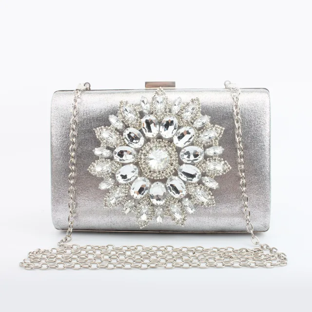 Royal Blue Evening Bag Bridal Handbag Banquet Diamond Clutch Chain