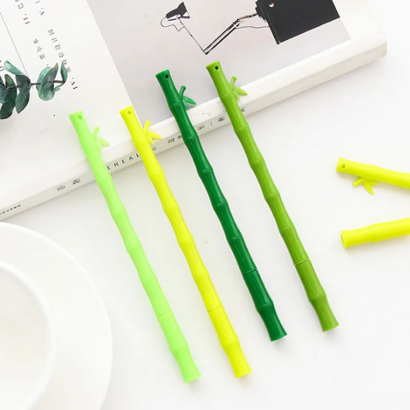 

4 pcs/lot Creative simulation bamboo gel pen Kawaii stationery pens canetas material escolar office school supplies Writing tool