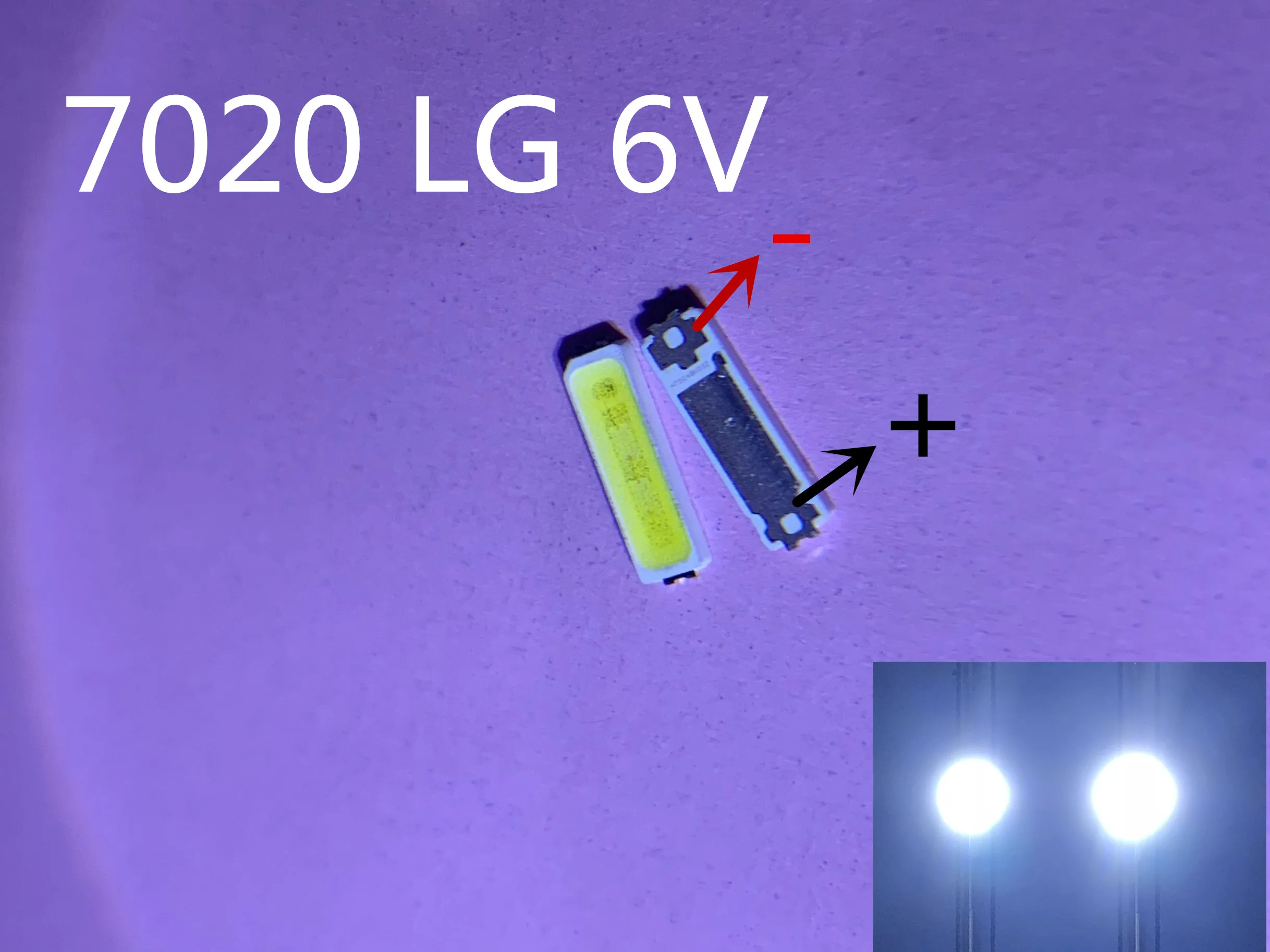 100PCS For LG LED LCD Backlight TV Application LED Backlight 1W 6V 7020