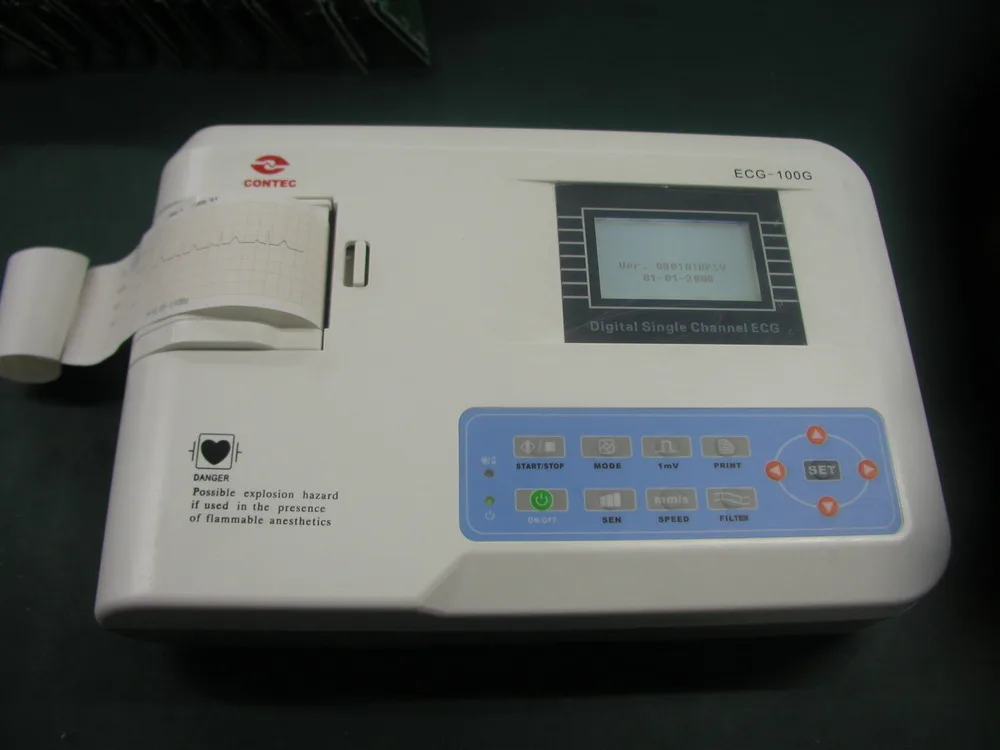 

Digital Single Channel ECG / EKG Machine with Printer and Paper and USB Software 100G, CE and FDA approved