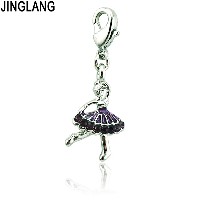 

JINGLANG DIY Retail New Design Top Selling High Quality Silver Ballerina Lobater Clasp Charm for Bracelet/Key Chain Accessories