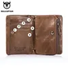 Bullcaptain Cow Genuine Leather Casual Men Short Wallet Coin Pocket Trifold Zipper Male Money Purse Credit Card Holder JYB011 2