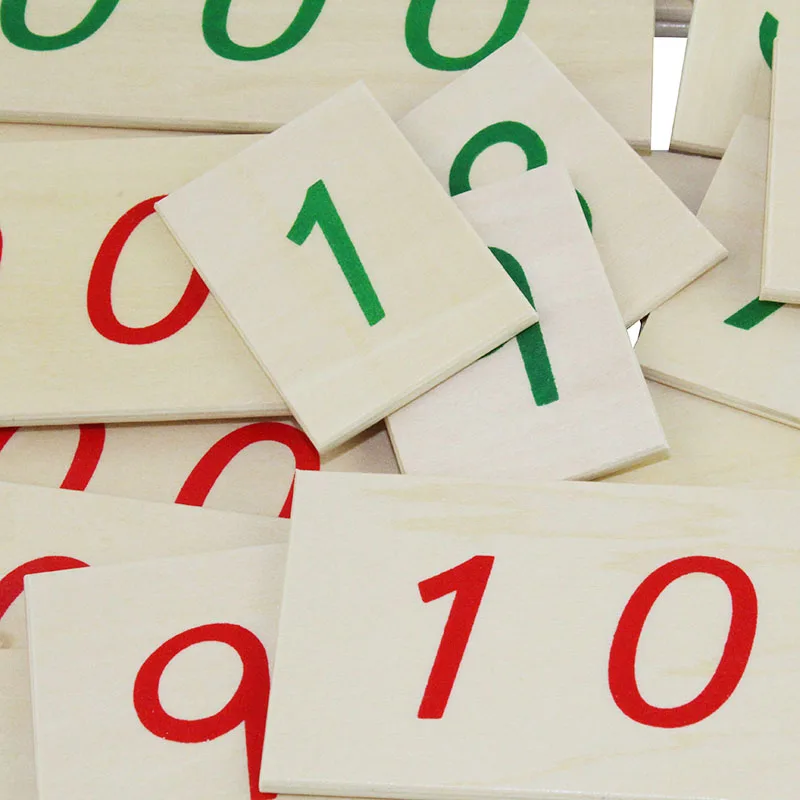  Montessori Kids Toys Mathematics Preschool Teaching Material Small Wooden Number Cards With Box (1- - 32886713028