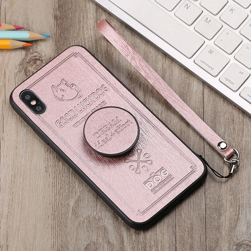 KIYLCZXYCM Lucky Dog чехол для iPhone Xs Max Xr из искусственной кожи ткани противоударный с
