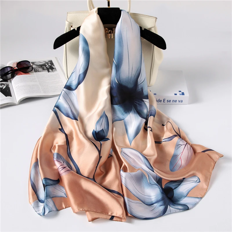 

2019 winter scarf fashion print silk scarves lady pashmina sunscreen decorate hijabs shawls female wraps