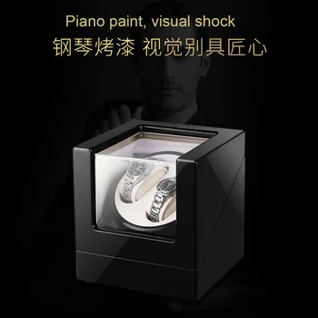 

Automatic Mechanical Watch Winding Box Wooden Auto Silent Watch Winder Irregular Shape Transparent Cover Wristwatch Box