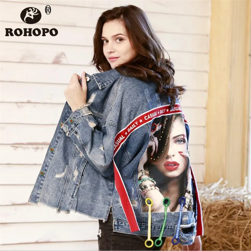 

Female Denim Jeans Jacket Vintage Boyfriend Chic Street Casual Spring Denim Outwear College Female Street Retro Short Jackets