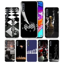 Noir et Blanc D'échecs étui pour samsung Galaxy A50 A70 A20e A60 A40 A30 A20 A10 A8 A6 Plus A9 A7 2018 Dur PC Couverture de Téléphone Fundas(China)