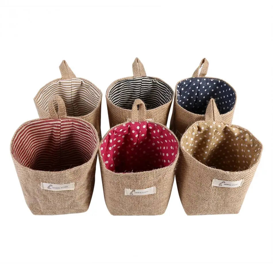 Cotton Linen Hamper Hanging Clothes Bag Home Gadget Storage Organizer
