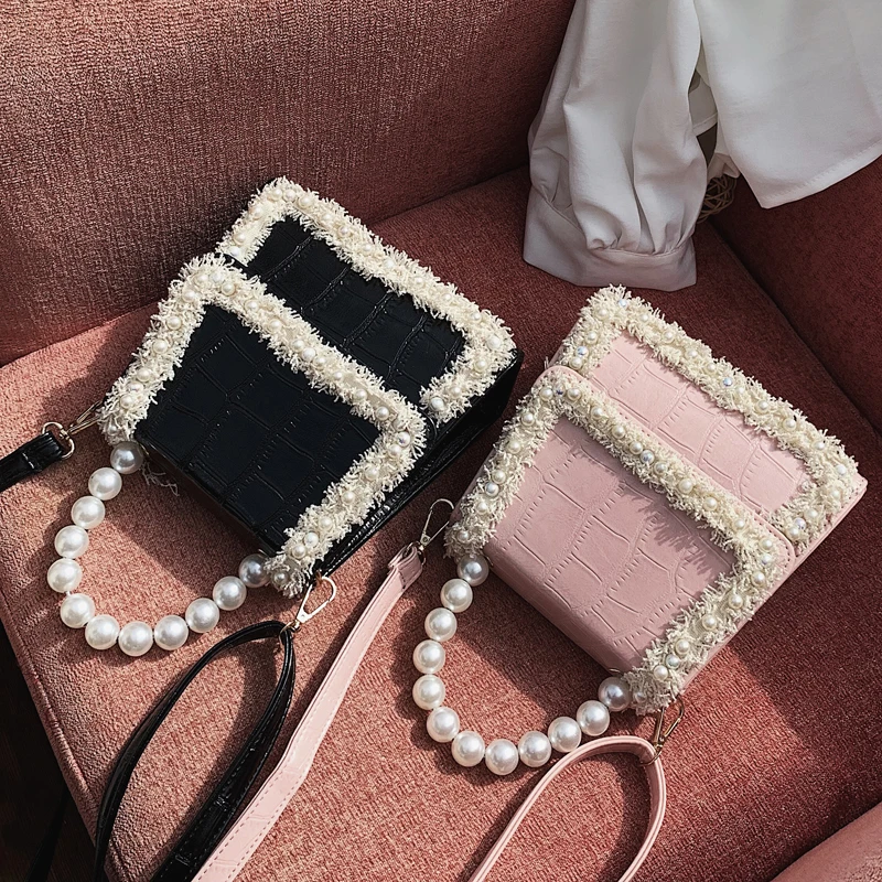 

Gentle Woman Handbag 2019 Sweet Fashion New High Quality PU Leather Women's Designer Handbag Pearl Tote Shoulder Messenger Bags
